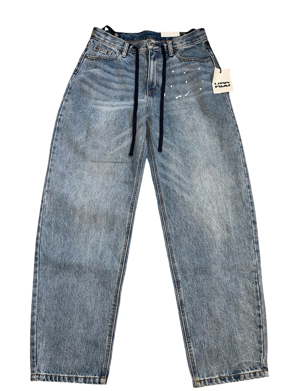 KBB by Kahlana The Lynnox Wide Leg Drawstring Jeans Wash Blue Size 6 NWT - Picture 4 of 11